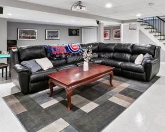 Sectional with reclining seats and pull out bed
