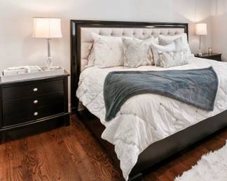 Z Gallarie king bed. Comes with 2 night stands and large dresser