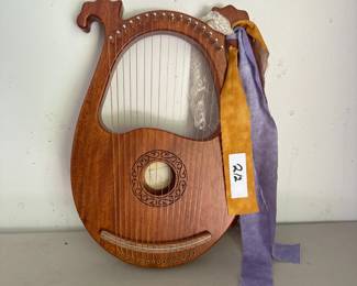 Wooden Lyre Harp