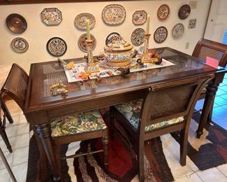 Bombay Co. Kitchen Table and 4 chairs with Cane Back Chairs