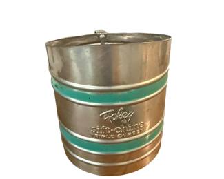 Vintage Foley Sift Chine Flour Sifter Kitchen Sifter Large Aqua Color Band 