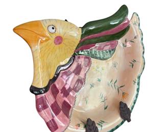 Fitz & Floyd Gypsy Chicks Colorful Bird Decorative Plate Wall Hanging 