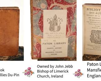 Rare antique book owned by the Bishop of Limerick, John Jebb and then housed in the Paton Library at Oxford England