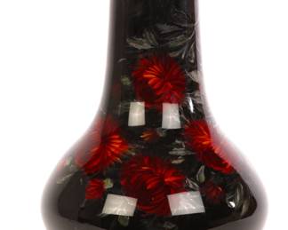 Large Art Nouveau Eglomise (reverse painted) vase- made in Germany