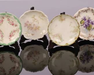 4 antique miniature porcelain plates