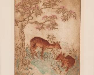 Signed color etching