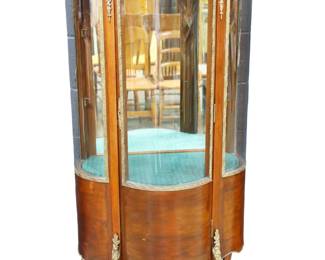 Louis XVI curved curio cabinet with ormalu details