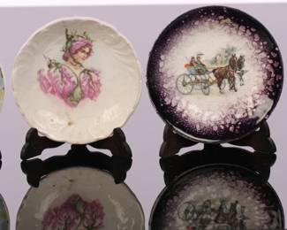 4 antique miniature porcelain plates