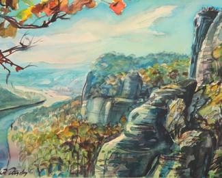 German Painting of Elbe river