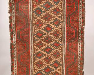 ANTIQUE PERSIAN CARPET BESHIR PRAYER RUG TURKOMEN