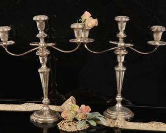 Columbia Weighted Sterling Silver Candelabras