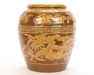 Large Antique Chinese stoneware Martaban jar #1