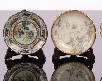 4 antique miniature porcelain plates