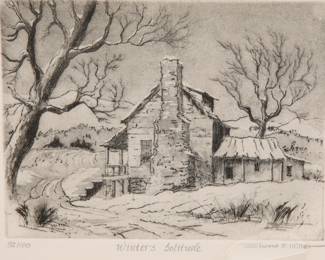 signed etching Elwood Miller
