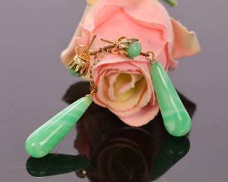 Slag glass earrings