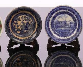 4 antique miniature porcelain plates