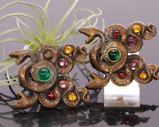 Art Nouveau snake belt buckles