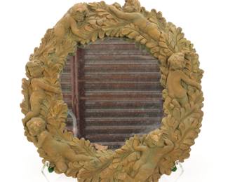 Concrete Cherubs Garden mirror