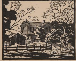 Signed woodblock print