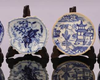 4 antique miniature porcelain plates