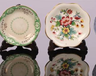 4 antique miniature porcelain plates