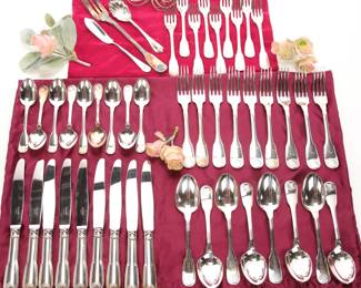 Christofle, France Vendome silver plate flatware set