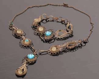 Victorian Filigree necklace and bracelet