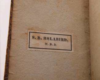 Jean Sarrazin, Histoire de la Guerre et Restauration en France, 1816- rare book with fold out map- personal copy and owned by Samuel Beckley Holabird, a Brigadier General in the Civil War who translated French texts about war strategy for the North to use against the South