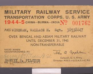 WW2 Military Railway Service Pass