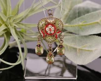 Italian Micro-mosaic brooch & pendant
