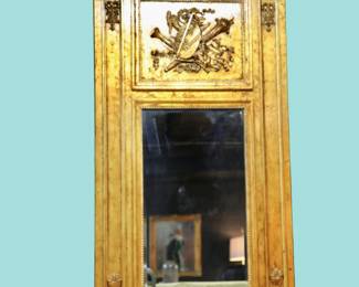 Large giltwood Trumeau mirror