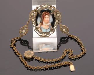 Victorian portrait necklace
