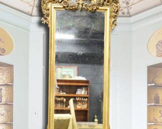 19th century Giltwood Cherub Pier Mirror- over 8 foot tall