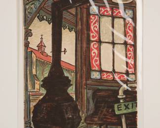 Signed color lithograph