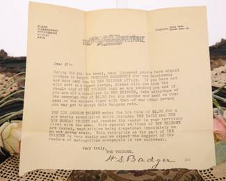 Letter to sign a petition supporting Theodore Roosevelt- Las Angeles Tribune Paper