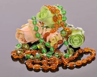Antique glass beaded necklaces