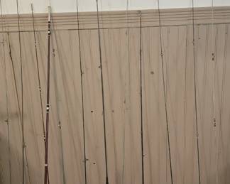 ANTIQUE STEEL & FIBERGLASS FISHING RODS