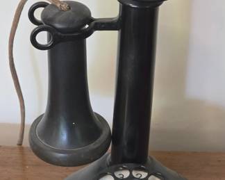 ANTIQUE CANDLESTICK ROTARY PHONE