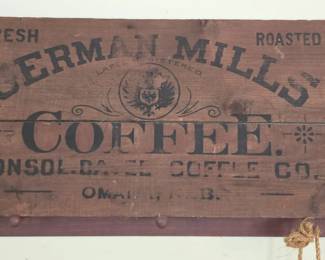ANTIQUE GERMAN MILLS COFFEE BOX SIDE