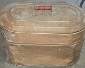ANTIQUE COPPER BOILER w/BOTTOM RACK