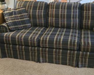 CONTEMPORARY SOFA & OAK FILE CABINET