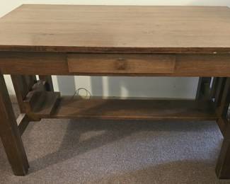 ANTIQUE OAK LIBRARY TABLE