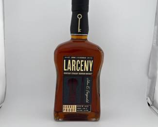 Larceny Barrel Proof A123 is a rare, high-proof expression from the acclaimed Larceny Bourbon line, showcasing the bold flavor and craftsmanship that Kentucky bourbon enthusiasts prize. Bottled directly from the barrel, uncut and non-chill filtered, this small-batch release captures the full intensity and complexity of the cask. The “A123” batch designation highlights a unique barrel selection, making each bottle a collectible piece of bourbon history.