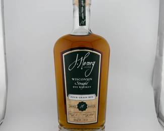 J. Henry & Sons Wisconsin Straight Rye Whiskey Four Grain Rye Small Batch (Batch #7, Bottle 3338) is a handcrafted small-batch rye made from locally grown Wisconsin grains. This four-grain mashbill delivers a rich, spicy character balanced with notes of caramel, toasted oak, and subtle sweetness. A limited, hand-numbered release, it’s an exceptional find for collectors and enthusiasts seeking a distinctive Midwestern rye.