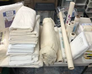 Batting, padding, iron on interfacing and backing, tracing materials, pillow inserts.  For use in sewing, quilting, embroidery, needlepoint, cross stitch, crafts.  