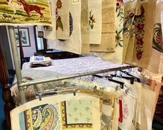 Just a few of the needlepoint pre-worked tapestries