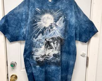 The Mountain all over graphic print Wolf With Moon T-Shirt AAA3273