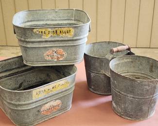 Galvanized Bucket and very Small Wash Tubs, so hard to find!