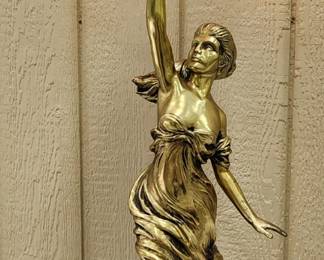 Baroque Golden Schlitz Lady with Globe Lamp