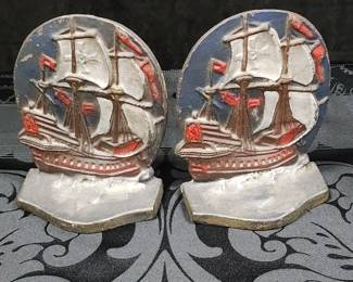 Cast Iron Ship Bookends